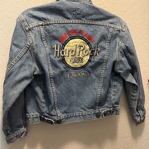 Vintage Hard Rock Cafe London Lee Youth Rider Denim Jacket Size Youth Medium